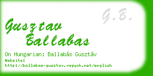 gusztav ballabas business card