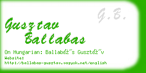 gusztav ballabas business card